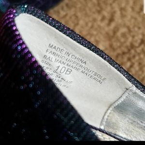 Turquoise and purple heels